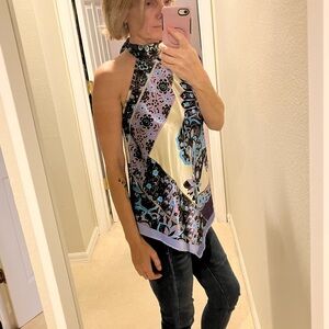 Silk hHalter Top Paisley